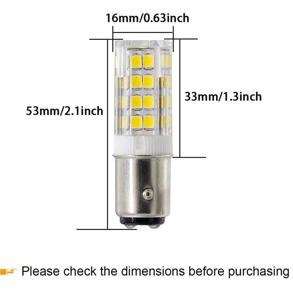 Imagem -05 - Lâmpadas Led para Máquina de Costura Lâmpada para Geladeira Exaustor Eletrodomésticos Conexão Dupla Ba15d 1156 12v 24v