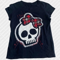 Vintage Harajuku Skull Graphic Short Sleeve Women T-shirts Punk Goth T Shirts Y2k Style Clothes Emo Girls Streetwear 2000s Tops