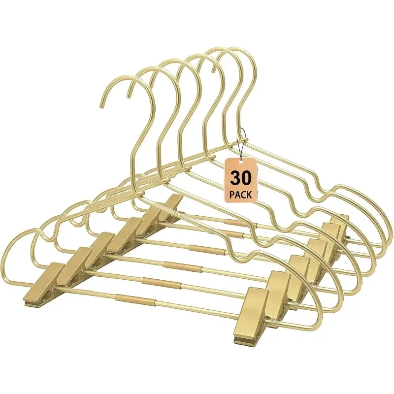 

Golden Metal 12.6-inch, 30 Piece Set of Children's Hangers, Heavy-duty Standard Metal Hangers with Anti Slip Design