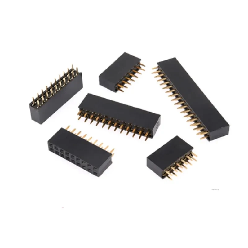 10Pcs 2.54mm Double Row Female 2~40P Breakaway PCB Board Pin Header socket Connector Pinheader 2*2/3/4/6/10/12/16/40Pin head