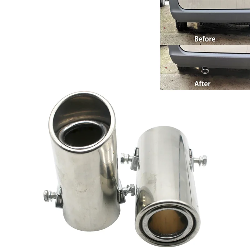 Exhaust Pipe Tip Car Auto Muffler Steel Stainless Trim Tail Tube Exhaust Systems Mufflers Motorcycle Accessorie