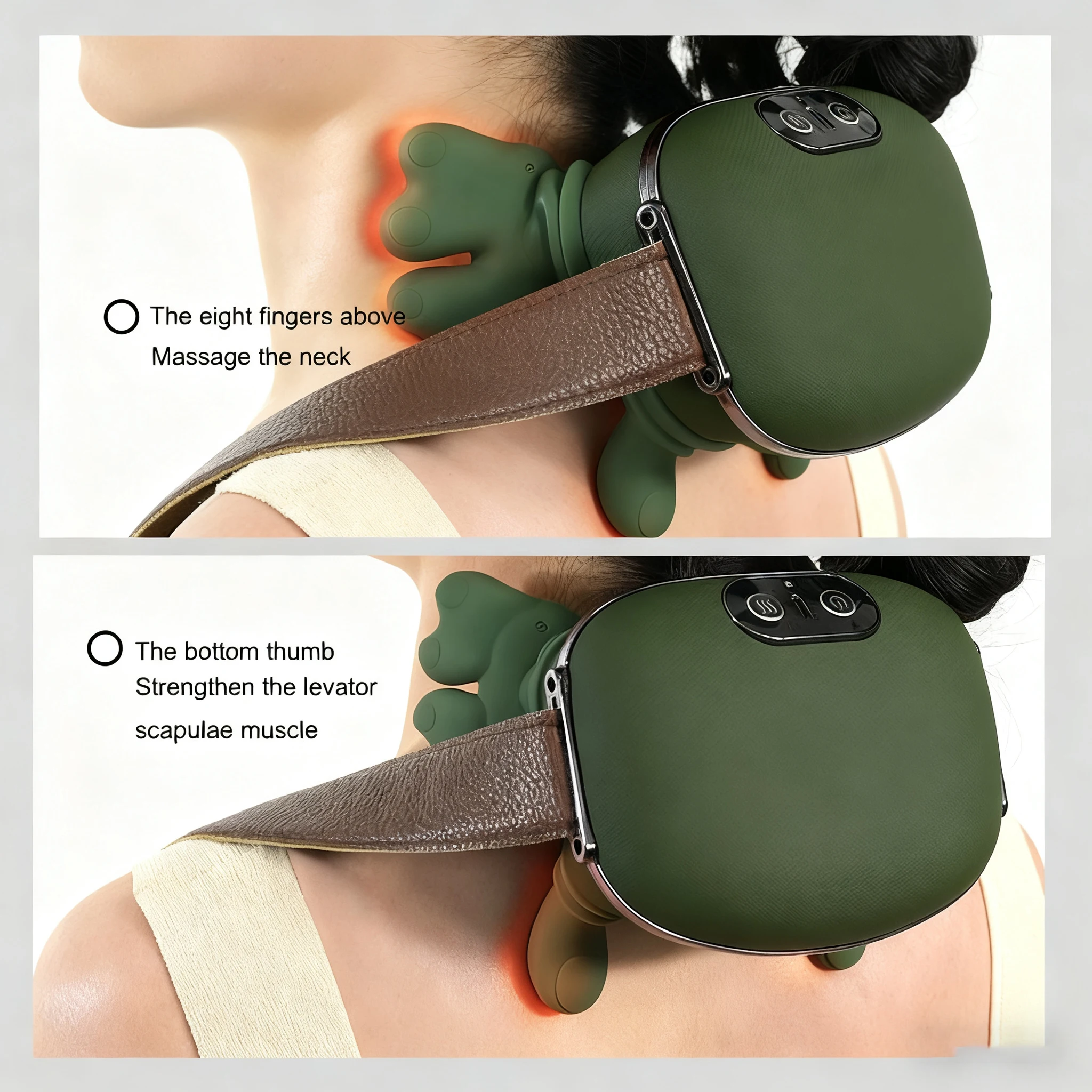 بيونيك الرقبة الكتف مدلك ضغط الإصبع ساخنة الظهر مدلك الكهربائية العجن العضلات تدليك وسادة الرقبة الخصر الساق الجسم #5