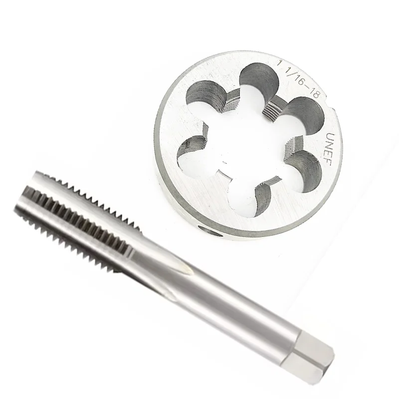 1Set American Screw Hand Tap and Die Set Fine Thread Dies Taps Suit UNC UNF UNS 3/8 7/16 1/2 9/16 5/8 11/16 11/64 3/4