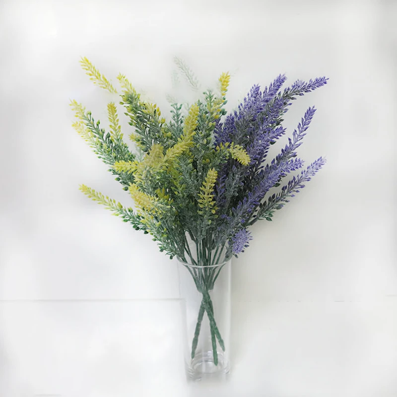 Simulation Hair Green Plant Lavender Bouquet Of Nine Fragrant Simulation Living Room Flower Arrangement