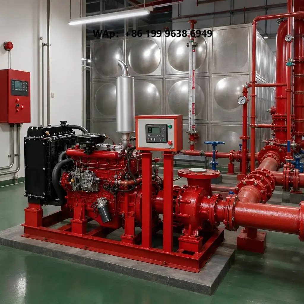 Industrial Fire Fighting Pump Set 30-400 M³/h Centrifugal End-Suction for Commercial Building