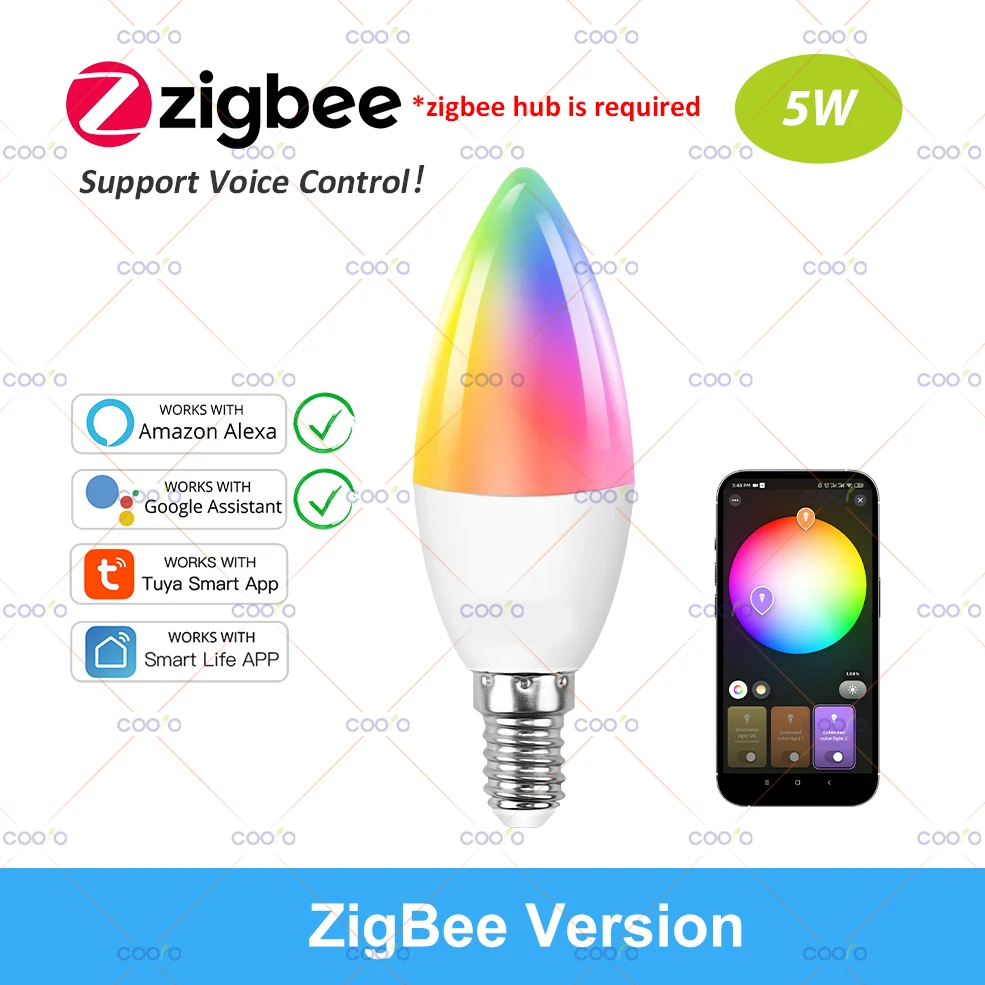 Tuya Smart WiFi ZigBee Bluetooth LED-Glühbirnen 220V 110V E27 GU10 E14 RGB Dimmbare LED-Lampe Funktioniert mit Smart Life Alexa Google