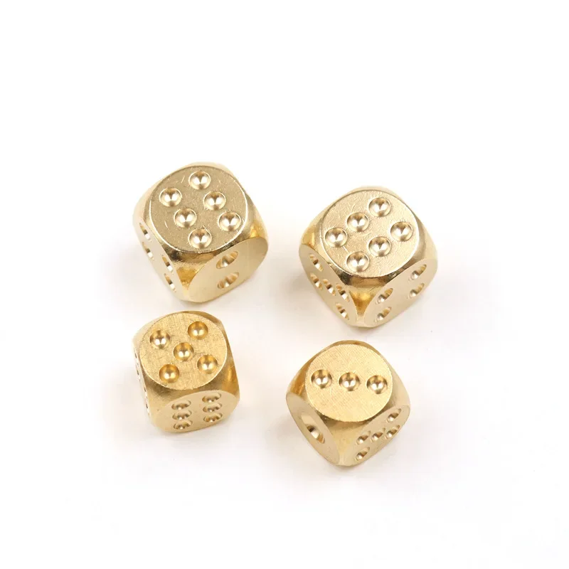 1pc Solid Brass Bar Games Dice Manual Polishing Six Sided Home Bar Party Supplies 2 Sizes 11/13/15/20mm