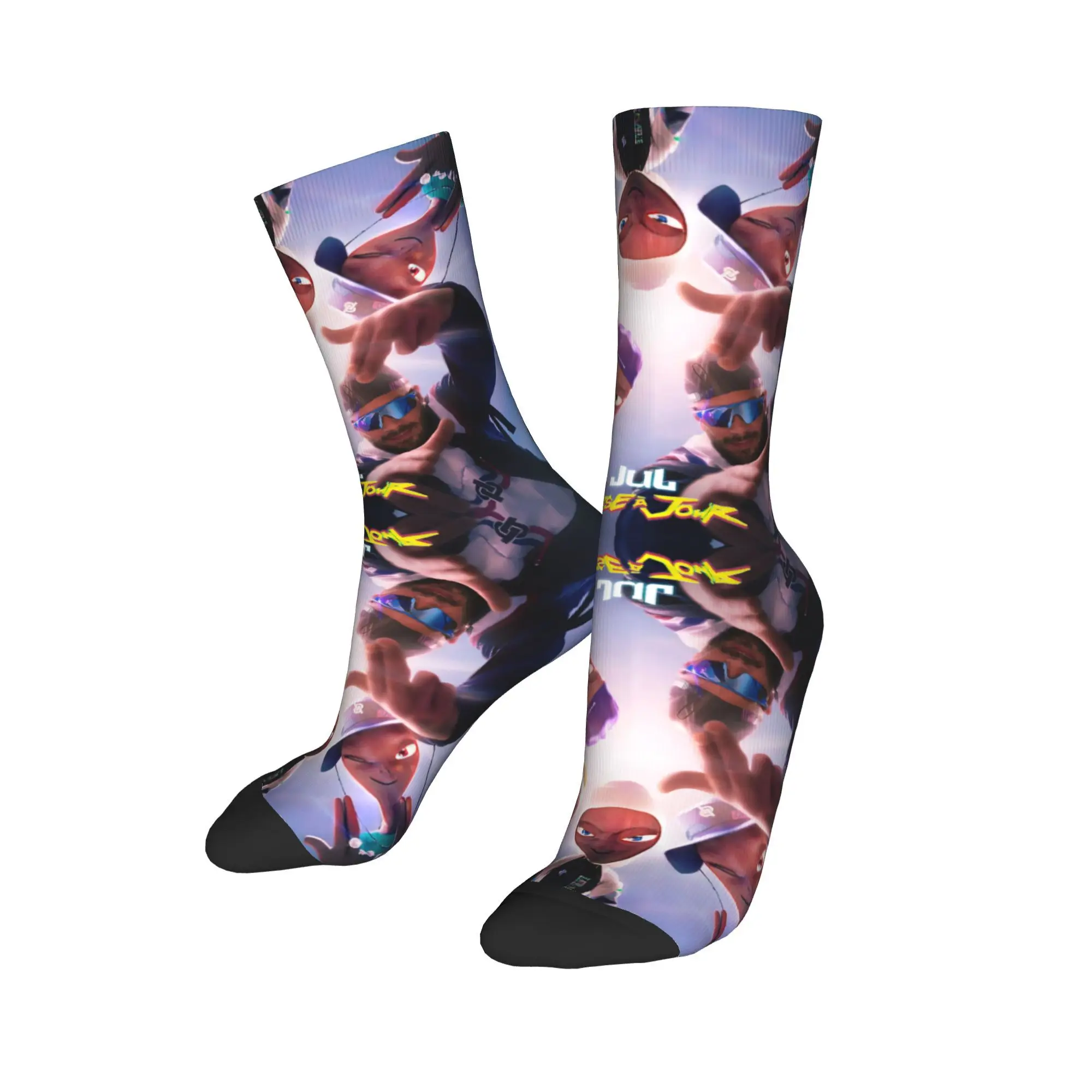 

Custom Jul Rapper Logo Mens Crew Socks Unisex Cool 3D Printed Heavy Metal Dress Socks