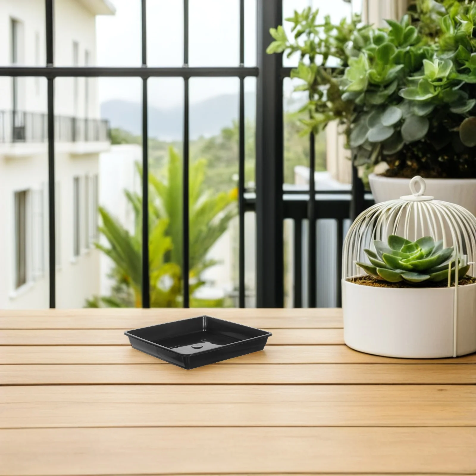 

12Pcs Flower Basin Tray Square Style Long-Lasting Potted Plant Flowerpot Holder Water Tray Garden Floor Protection