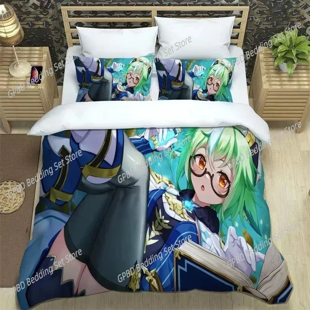 

Anime Genshin Impact Bedding Set Boys Girls Twin Queen Size Duvet Cover Pillowcase Bed Boys Adult Fashion Home Textileextile