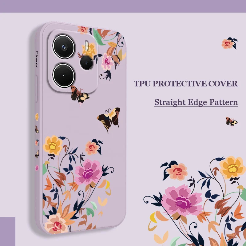 

Silent Flower Phone Case For Xiaomi Redmi Note 14 13 12 12S 11 11S 10 10S Pro Plus 15 15C 14C 4G 5G Silicone Cover