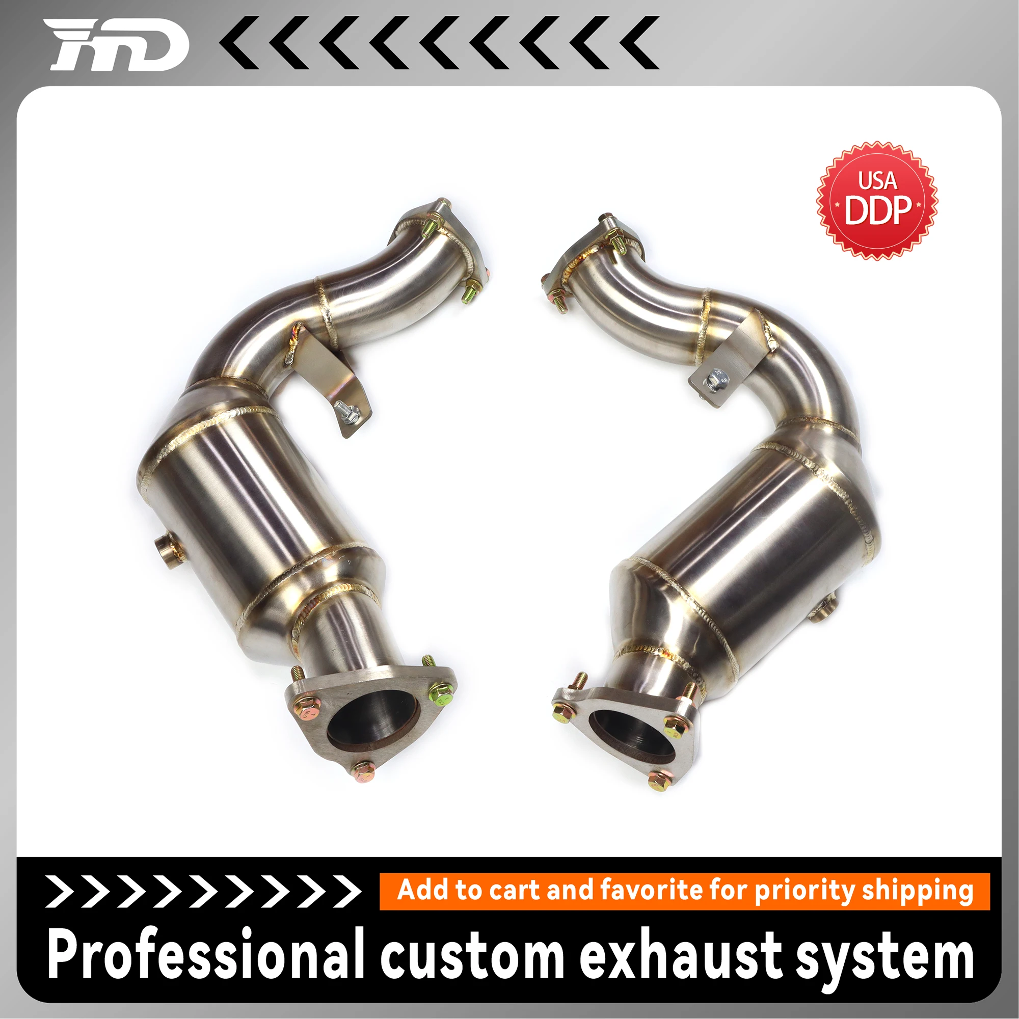 

HMD exhaust system high flow performance SS304 downpipe for Audi Q5 B8 3.0T without heat shield adapter head pipe racing pipe