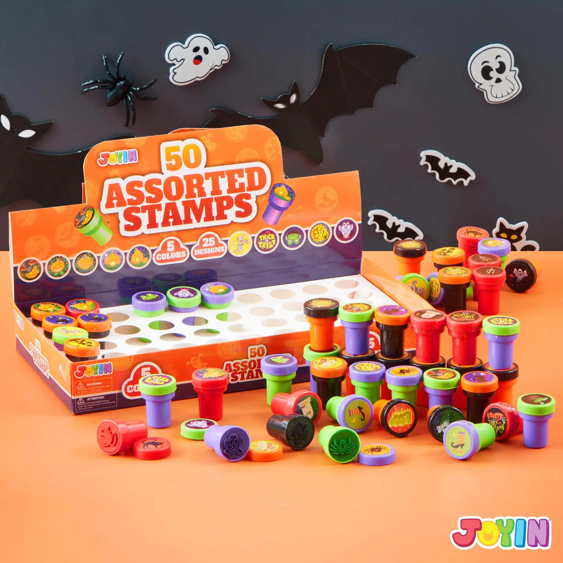 Halloween-Stempel Fidget-Spielzeug für Kinder - Süßes oder Saures Party-Geschenke Belohnungsstempel-Sammlung Perfekte Weihnachtspreise & Geburtstagsgeschenke – Detail 5