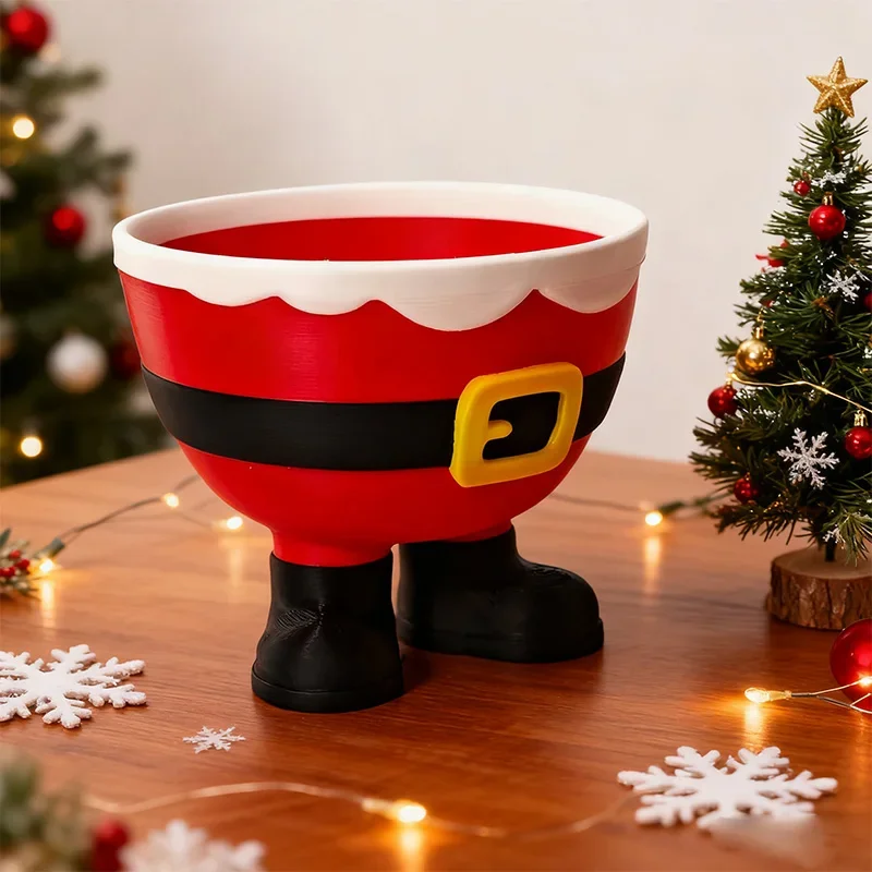 

Миска Санта-Клауса с 3D принтом для конфет, фруктовых закусок, рождественских украшений, подарок, искусство из смолы, домашний декор, уникальное искусство домашнего декора