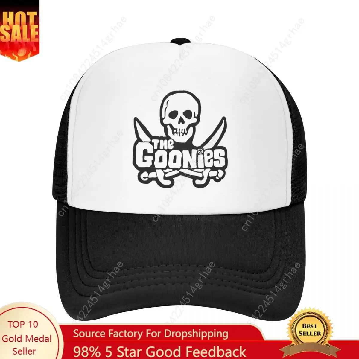 

The Goonies Mesh Baseball Caps Fashion Sun Caps Skull and Cross Bones Hat Breathable Snapback Sun Hats Wholesale New Trucker Cap