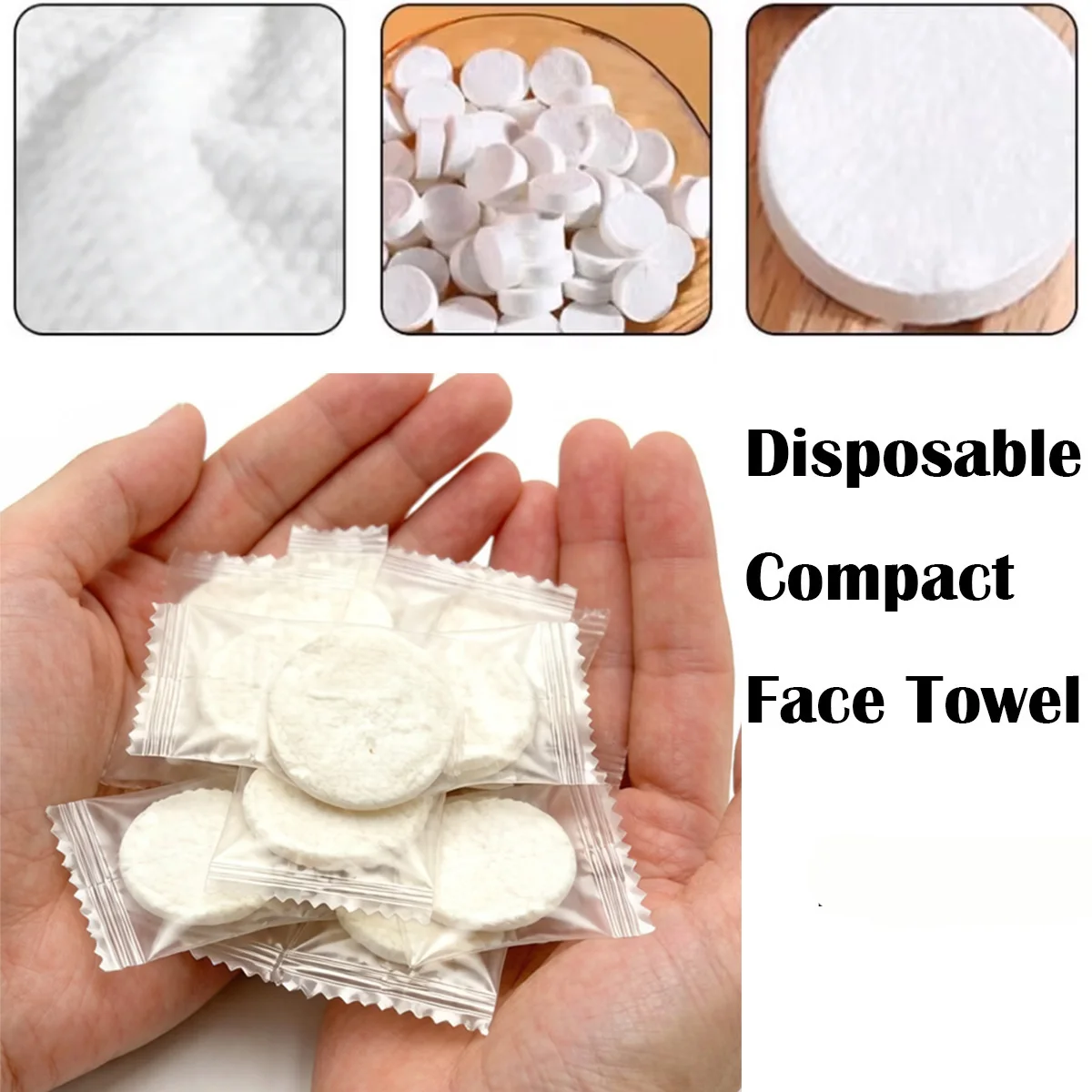 Compressed Towels Disposable Portable Face Towels for Cleansing for Wet And Dry Use, Portable for Travel Camping