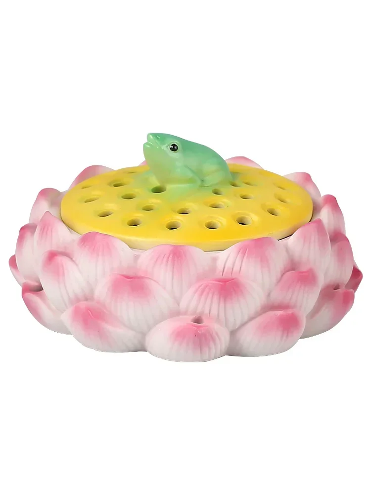 

White porcelain lotus plate incense burner ceramic household indoor creative table ornament sandalwood aromatherapy burner