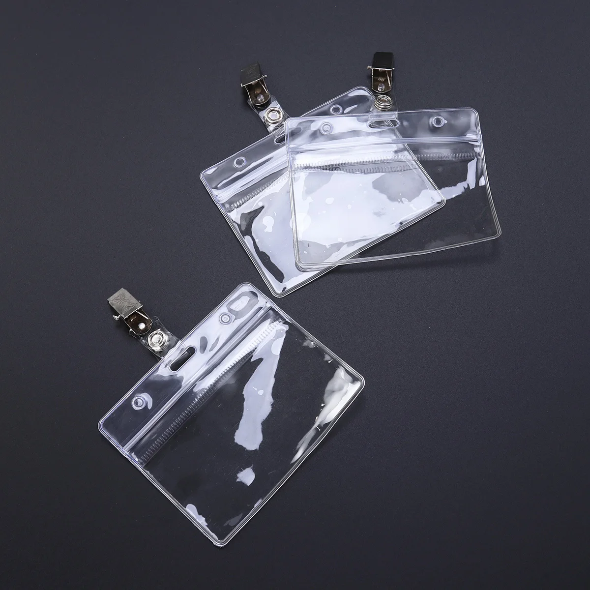 

25 pcs Plastic Badge Holders Waterproof Horizontal Id Holder Retractable Lanyard Neck Strap Clip For Office School Social Events