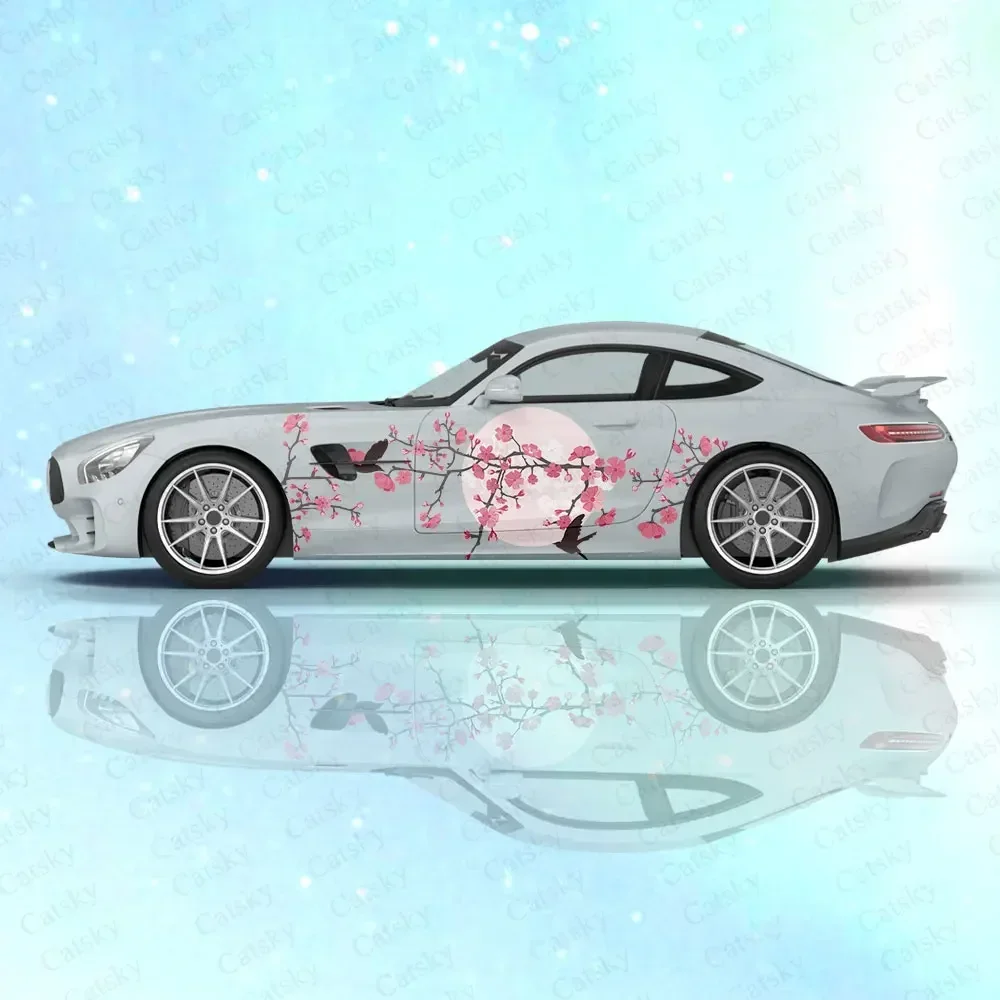 Bird Cherry Blossoms Plum Bossom Car Body Stickers Anime Itasha Vinyl Car Side Decal Sticker Car Body Sticker