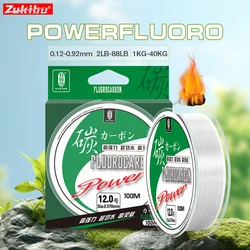 Zukibo Japan Shock Leader Line 100% Pure Fluorocarbon Sink Fishing Lines 100m 50m Carbon Fiber Fishing Line 2-88lbs Monofilament