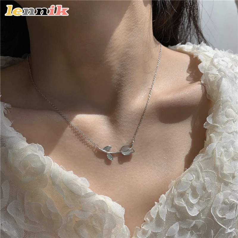 Cat's Eye Tulip Necklace,French Luxury Choker, Premium Spring Summer Pendant, 2025 New Design for Women Necklace,New Bestseller