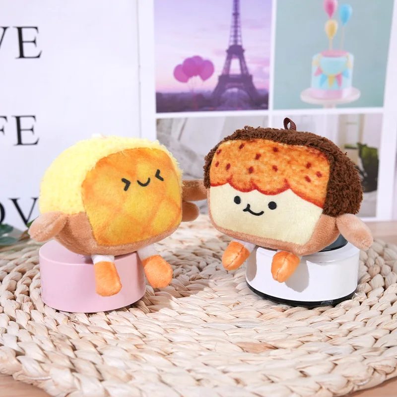 Pluszowa zabawka w kształcie tosty z kreskówki, kreatywny wisiorek, akcesoria do plecaka szkolnego, pluszowa lalka dla dzieci, breloczek do kluczy, prezent urodzinowy.