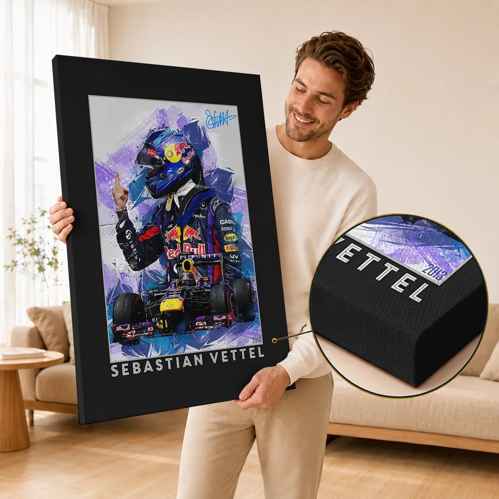 Sebastian Vettel Canvas Poster Customized Photo Modern Track Legend Profile Wall Paintings Decoration For Bedroom Collector Gift
