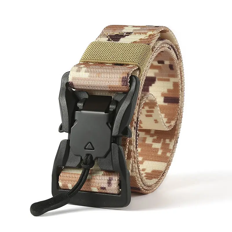 Buckle Training Hunting Climbing Camping Molle Belt 125cm Camouflage Tactical Belt Nylon Military Army Belt Outdoor Magnetic