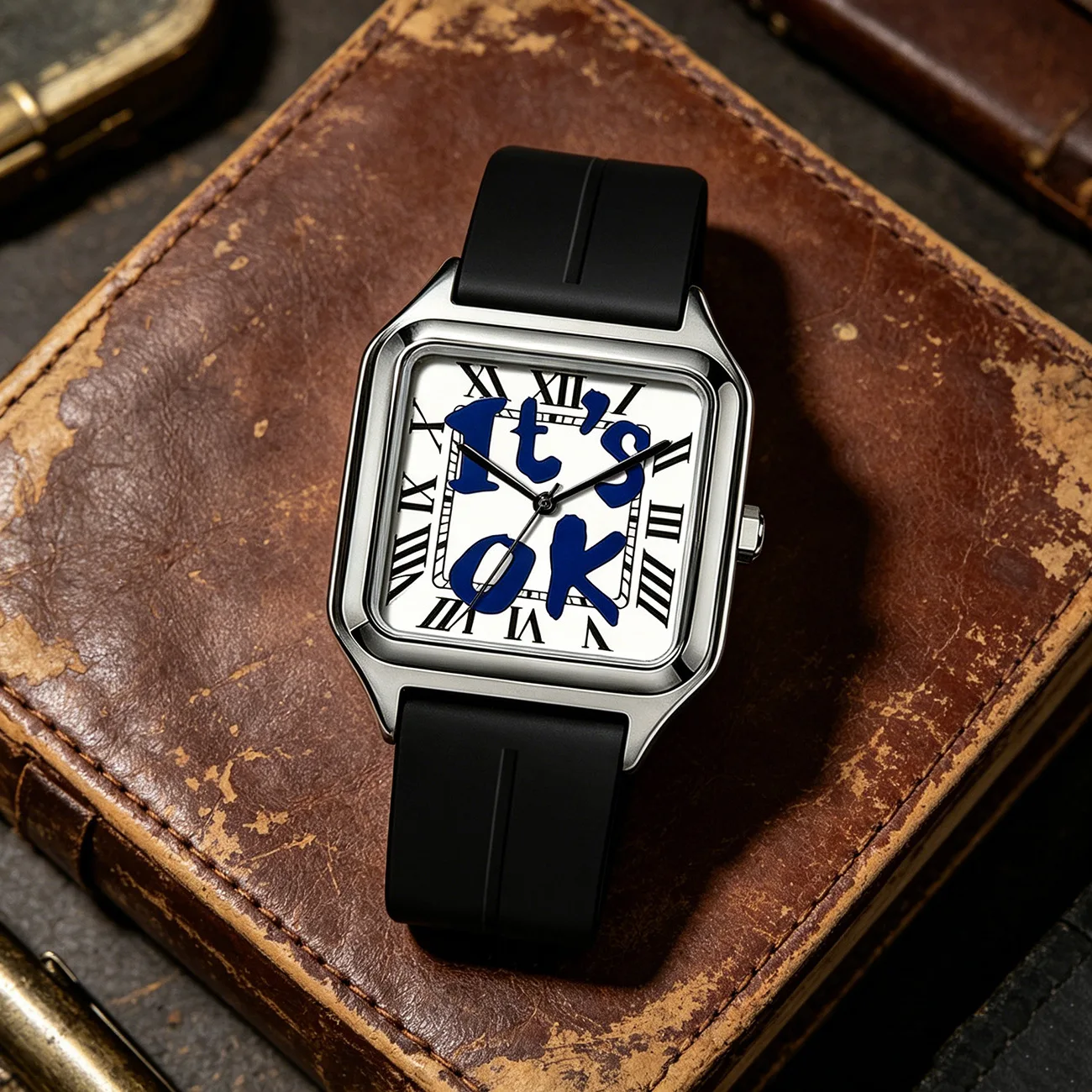 Graffiti-Schrift Innovativer Quarz-Chronograph für Herren – Klassische Edelstahl-Originaluhren für Herren – Personalisierbare Business-Uhren mit hochwertigem Design