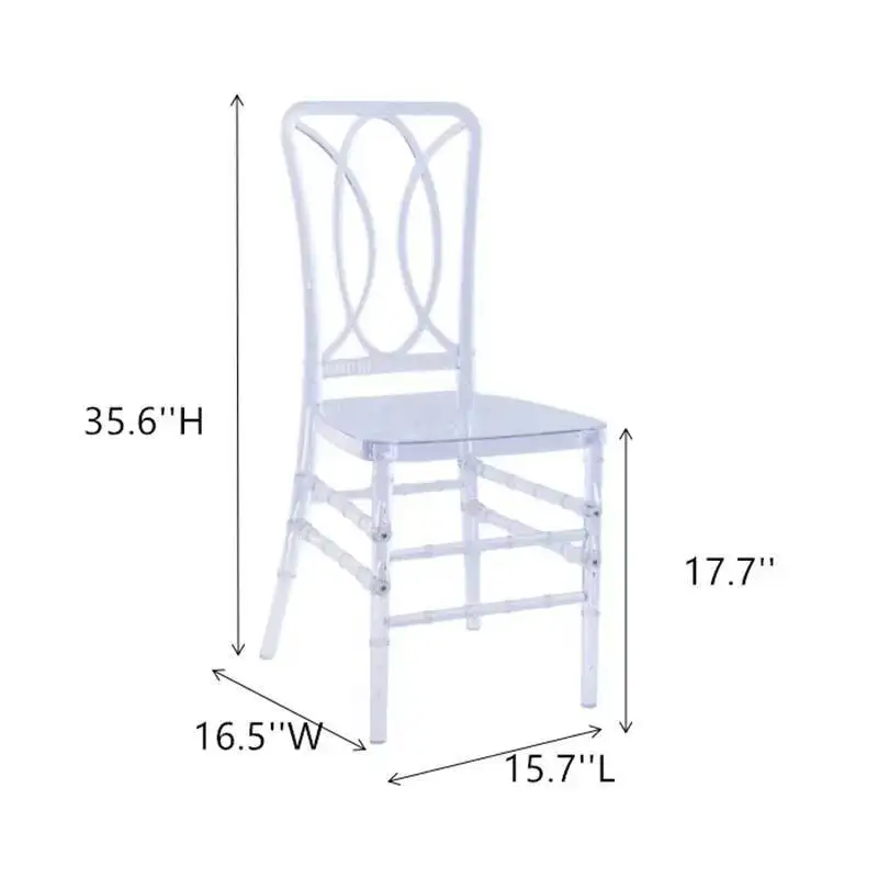 Transparent Acrylic Chair Wedding Chair Detachable Chiavari Outdoor Wedding Moment Party Gathering in Hotel House or Church