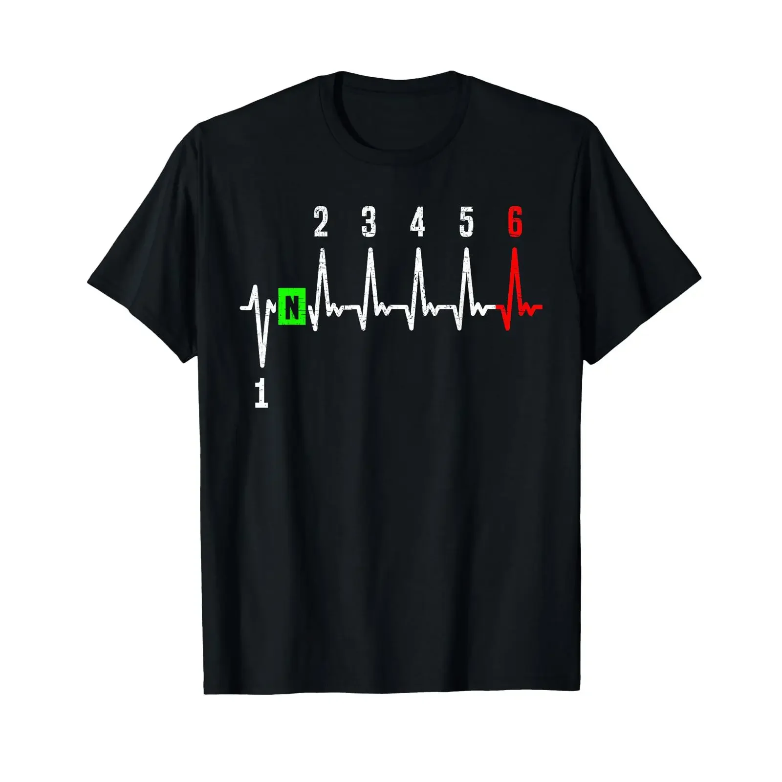 1N23456 1 Down 6 Up Motorcycle Shift Pattern T Shirt vintage Washed Casual Comfortable streetwear graphic fashion Versatile