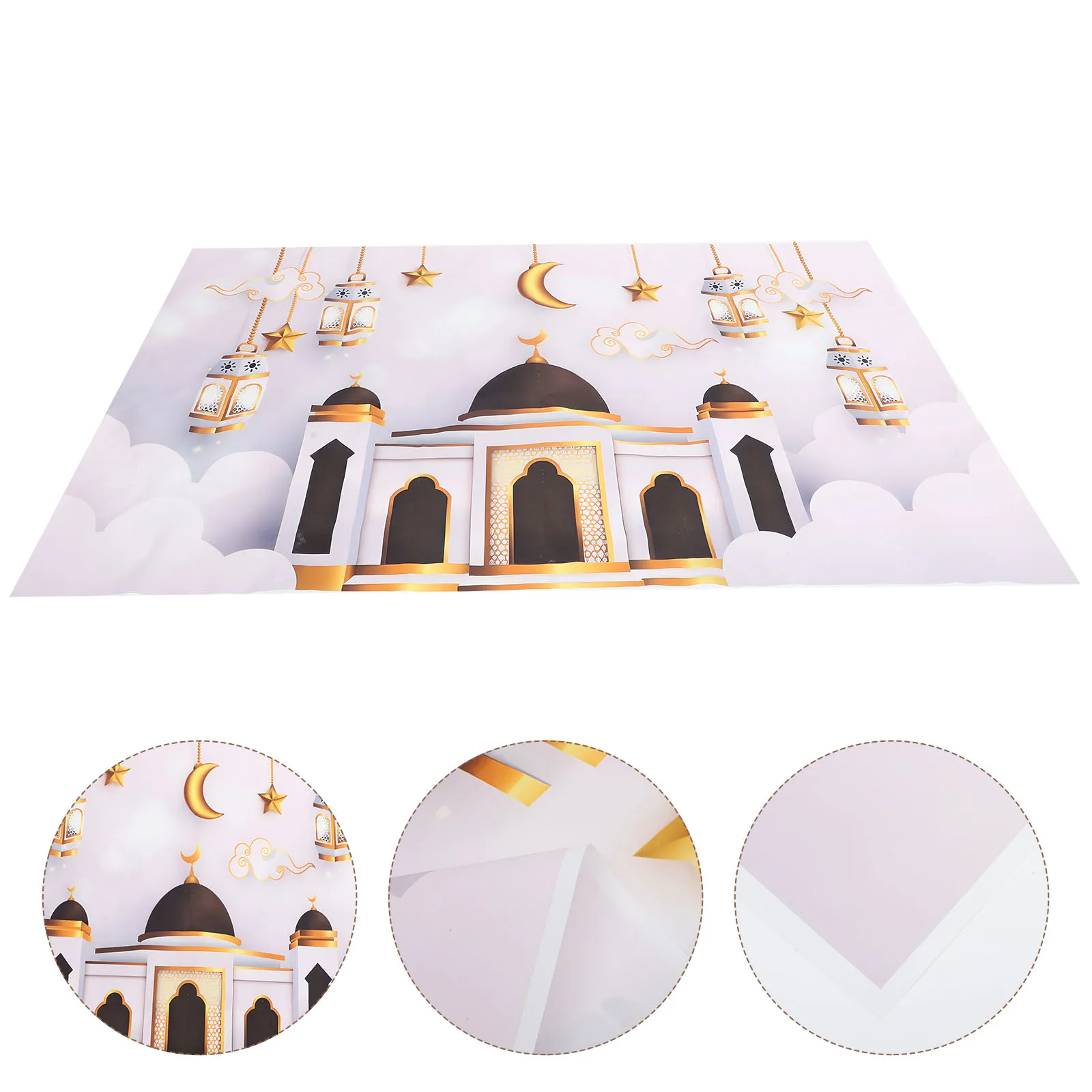 

3D Moon Light Pvc Wall Art Islamic Ramadan Decor Backdrop Muslim Mubarak Theme Bedroom Bathroom Living Room Eid Poster