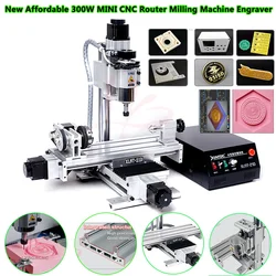 New Vertical Engraving Milling Machine 4 Axis 3 Axis Wood Metal Engraver Cutter 2515 Drilling Cutting Carving Equipment USB Port