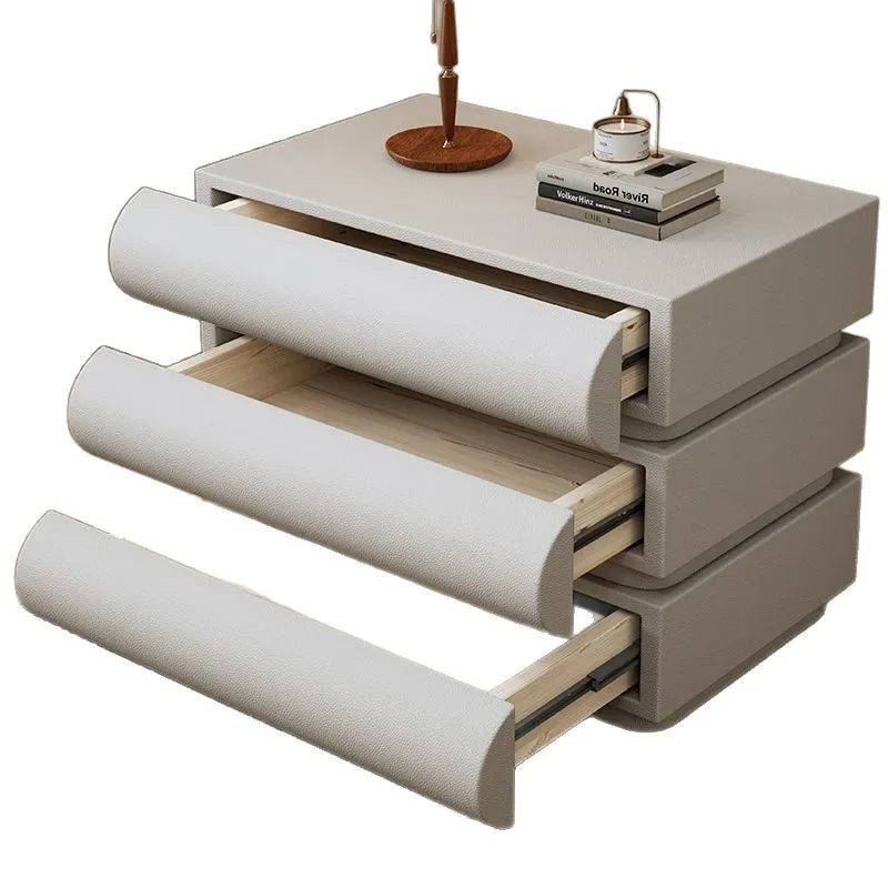 

Bedside table installation-free creative modern simplicity 2025 new high-end solid wood three-draw household bedroom