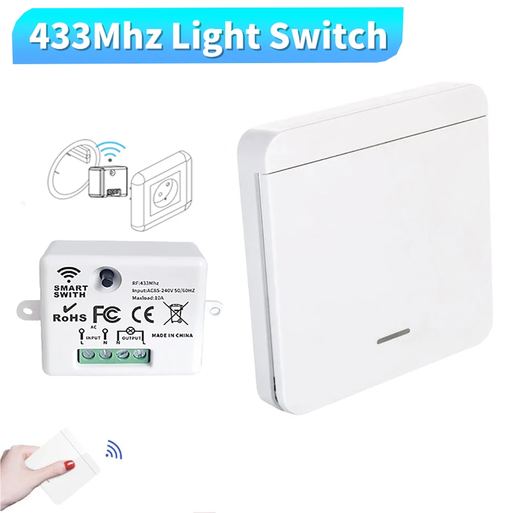 RF 433Mhz التحكم عن بعد اللاسلكية ضوء الجدار التبديل مقاطعة مفتاح الإضاءة الذكية لمصباح LED 10A 110 فولت 220 فولت