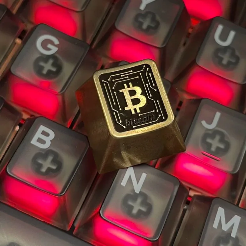 

Bitcoin Pattern Metal Key Cap Copper Keyboard Keycaps Custom Keycaps for Mechanical Keyboard Accessories Gift Cherry Profile MX