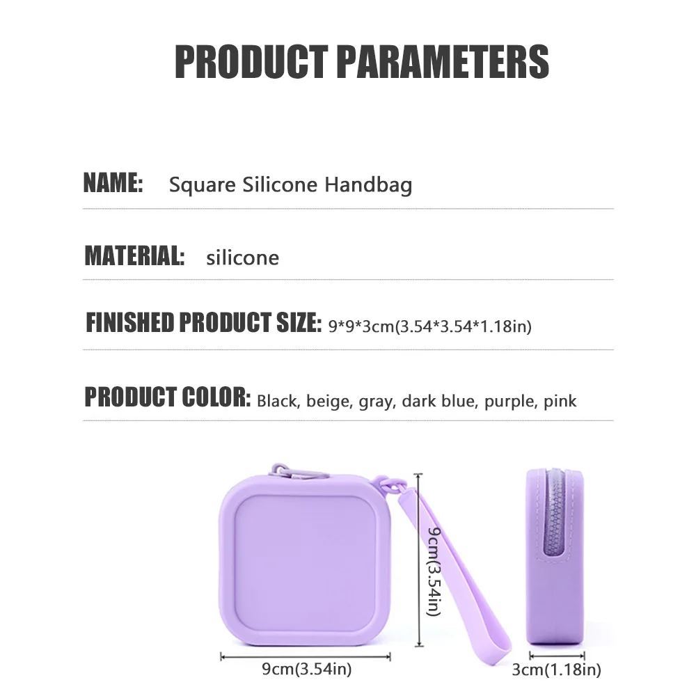 Mini Zipper Silicone Organizer Waterproof Wallet Coin Purse Travel Pouch Earphone Bag Cosmetic Bag