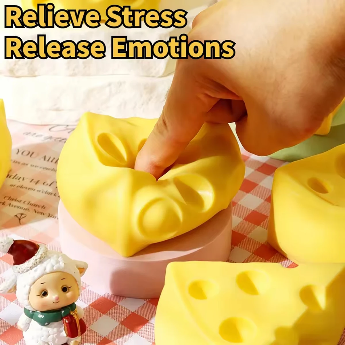 1/3/5個入り 5cm チーズスクイーズトイ フィジェット - Fidget Cube Original のレビューと価格