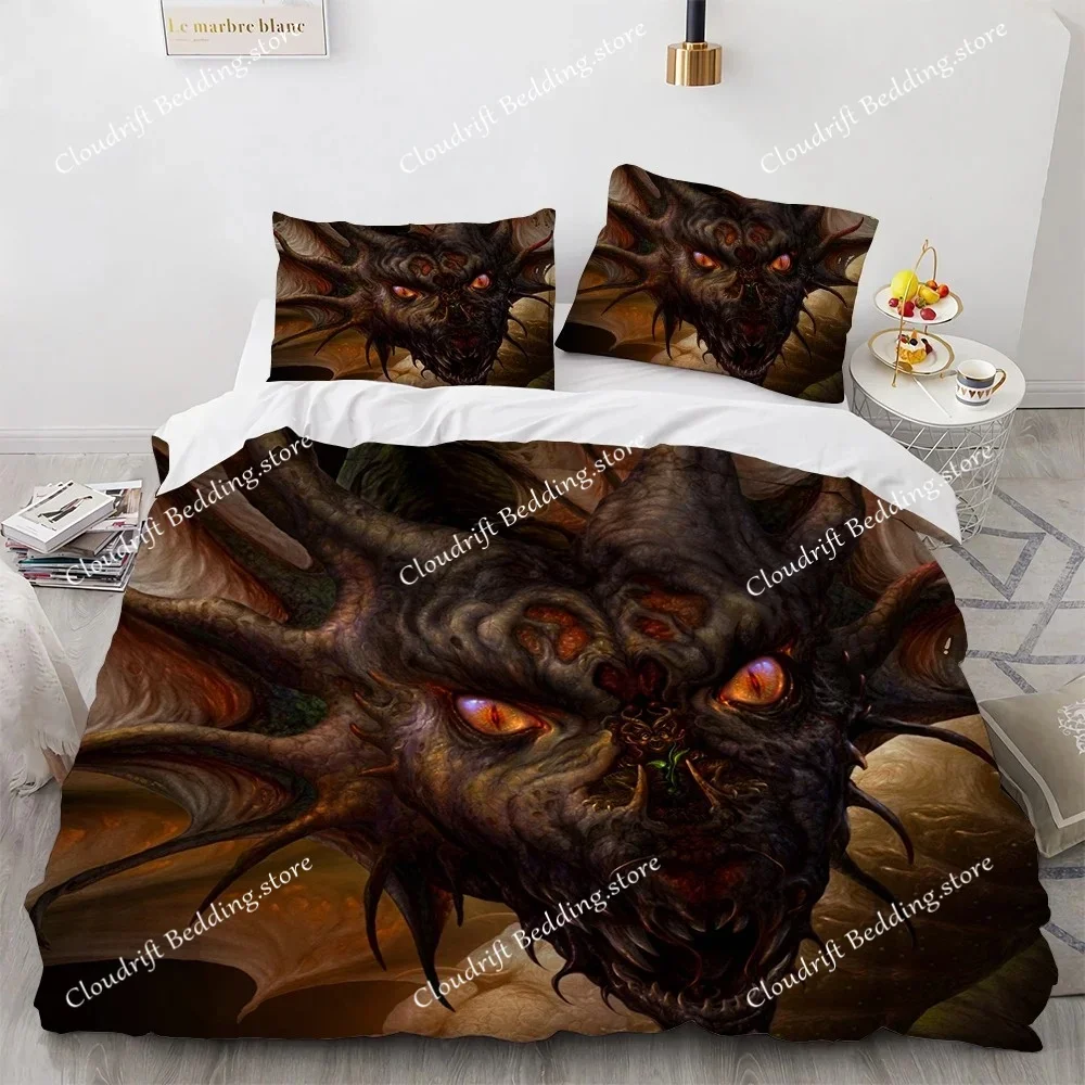 Pterosaur Duvet Cover Set Pterosaur Dragon Fantasy for Boys Teens Twin Bedding Set Double Queen King Size Microfiber Quilt Cover