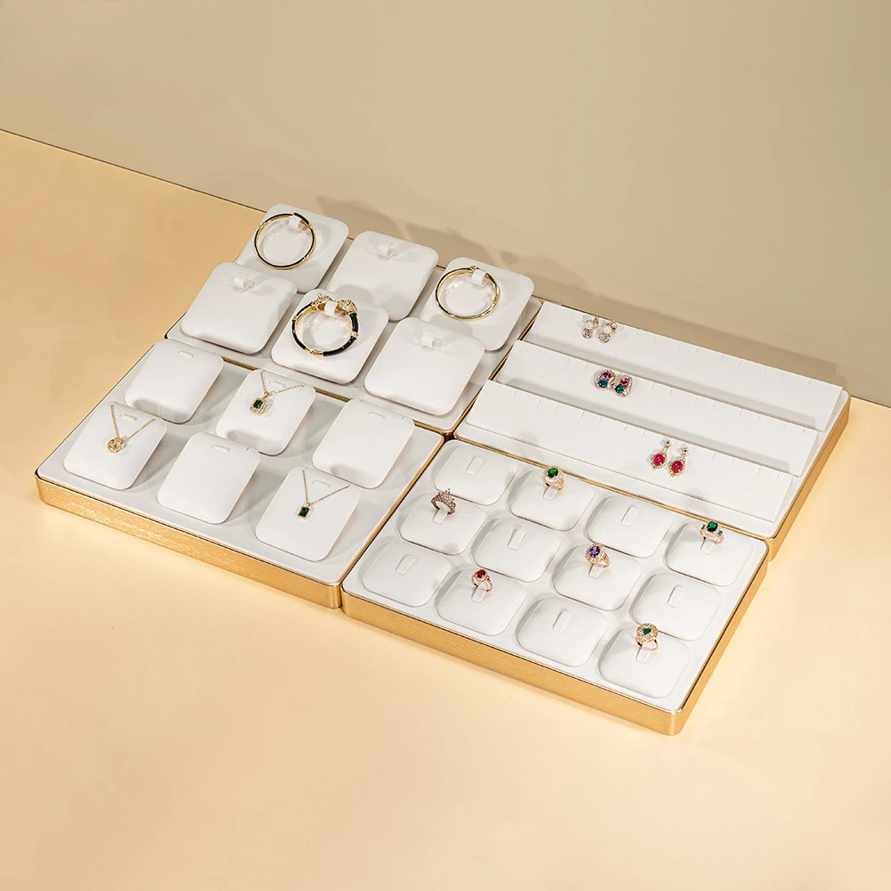 

Свет из микрофибры, роскошное ожерелье, кольцо, браслет, прямая трансляция, поднос для ювелирных изделий, подставка, витрина, реквизит для ювелирных изделий, синий/бежевый/розовый