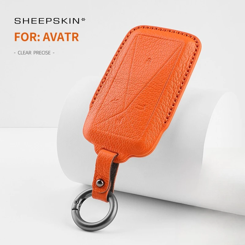 Avira goat leather key pouch buckle car special remote control protection key cover modification leather accessories
