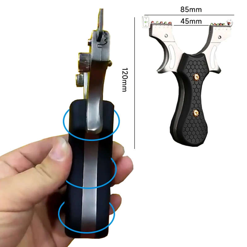 Imagem -06 - High Precision Metal Slingshot para Caça Aim Assist Tiro Simples Skin Band Pacote Kit ao ar Livre