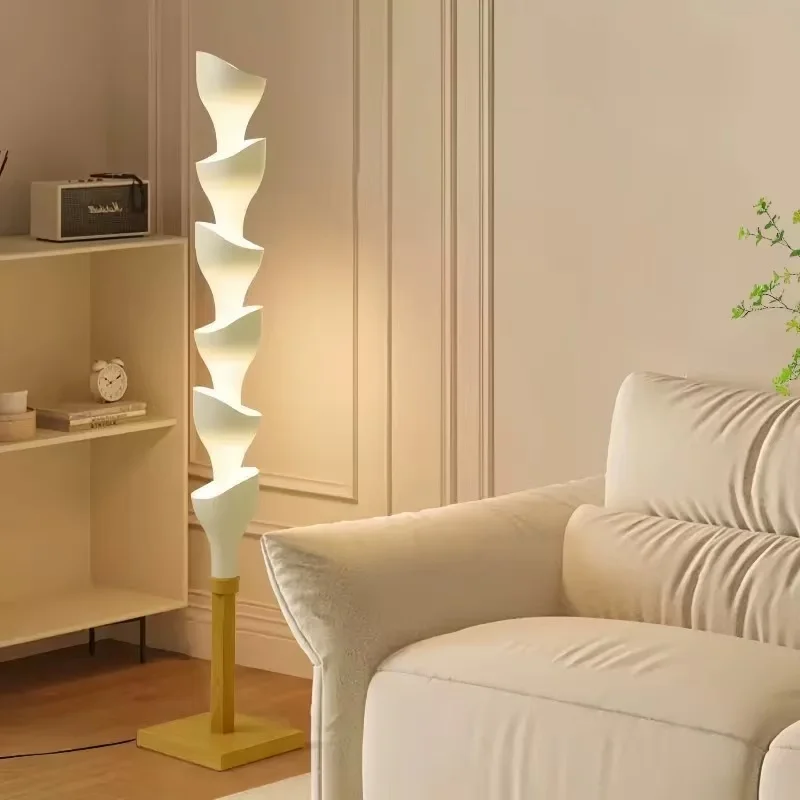 

Nordic White Cream LED Floor Lamps lustre Stacked wine glasses Creative design Ceiling Suitable for Living room Bedside lamp