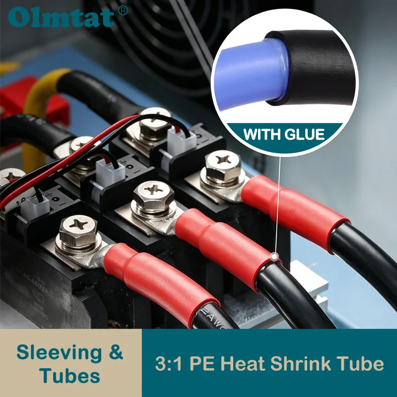 3:1 Heat Shrink Tube With Glue Dual Wall Shrinkable Tubing Adhesive Wrap Wire Sleeve 1.6/2.4/3.2/4.8/6.4/7.9/9.5/12.7/30/50mm 1M
