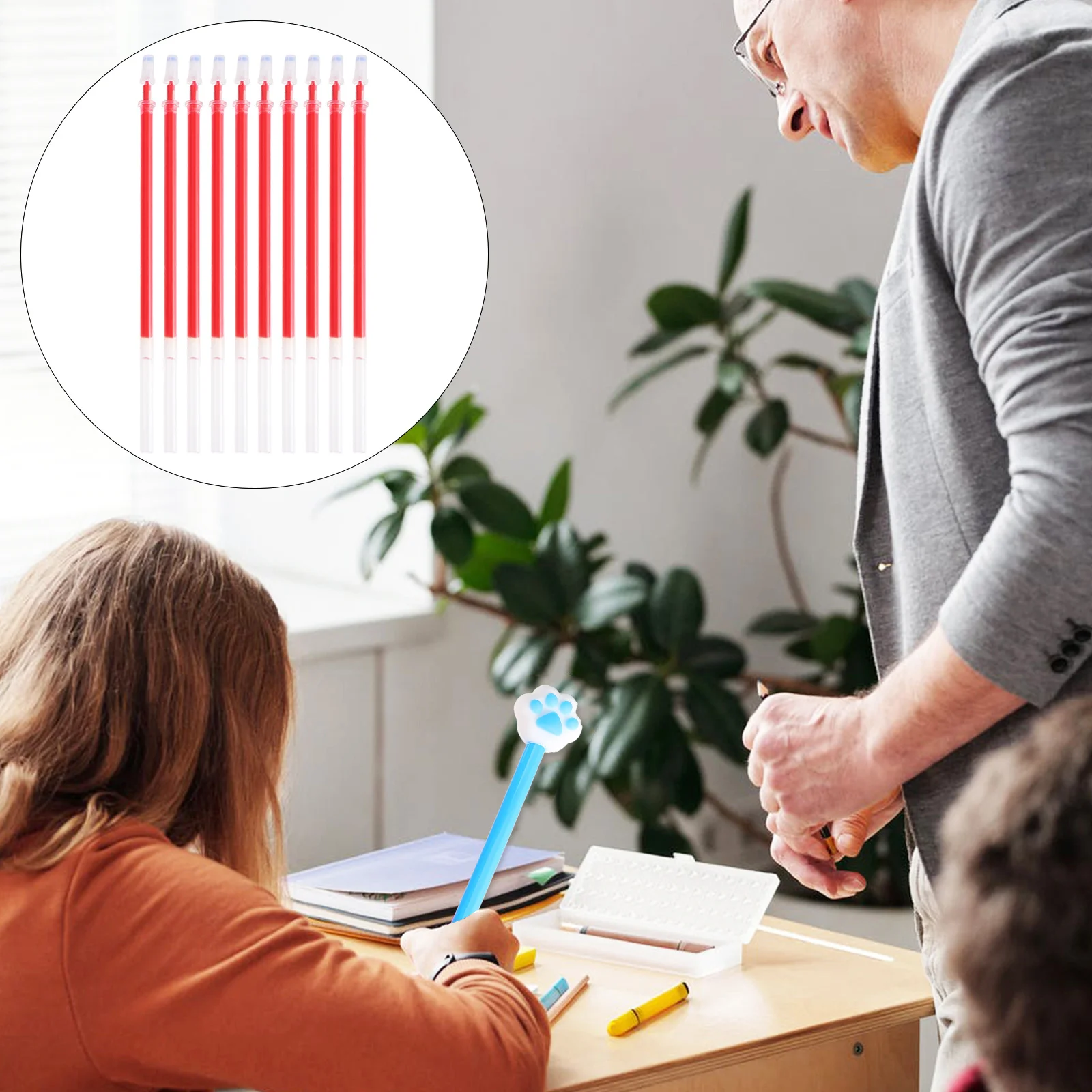 

100 шт. 0,5 мм стержни для ручек, сменные гелевые чернила, сменные стержни для гладкого письма, канцелярские принадлежности для школы и офиса, канцелярские принадлежности