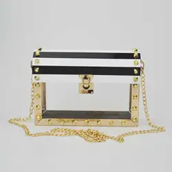 Fashion Transparent Crylic Mini Box Chain Handbags Women Purse for Strap Lovely Shoulder Bags Cheaper Wholesale