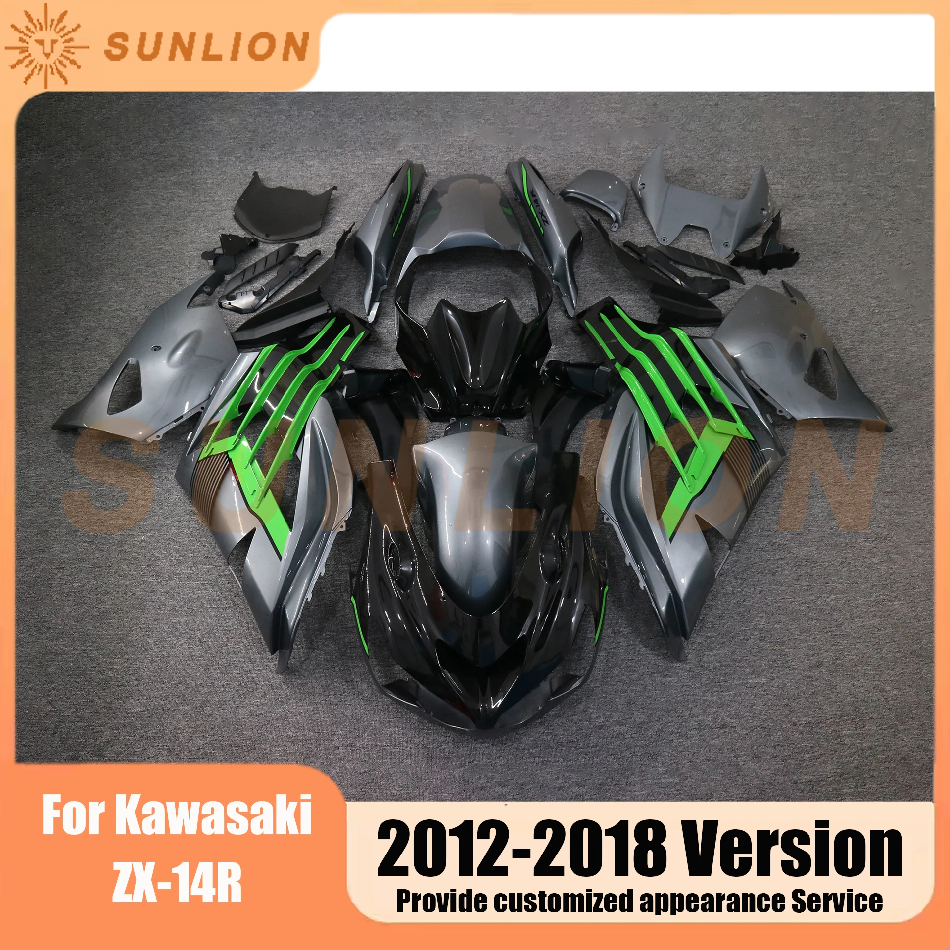 For Kawasaki ZX-14R 2012 - 2018 Fairings Full Motorcycle Kit For Kawasaki ZX14R Full Fairing Kit ABS Injection Molding Material