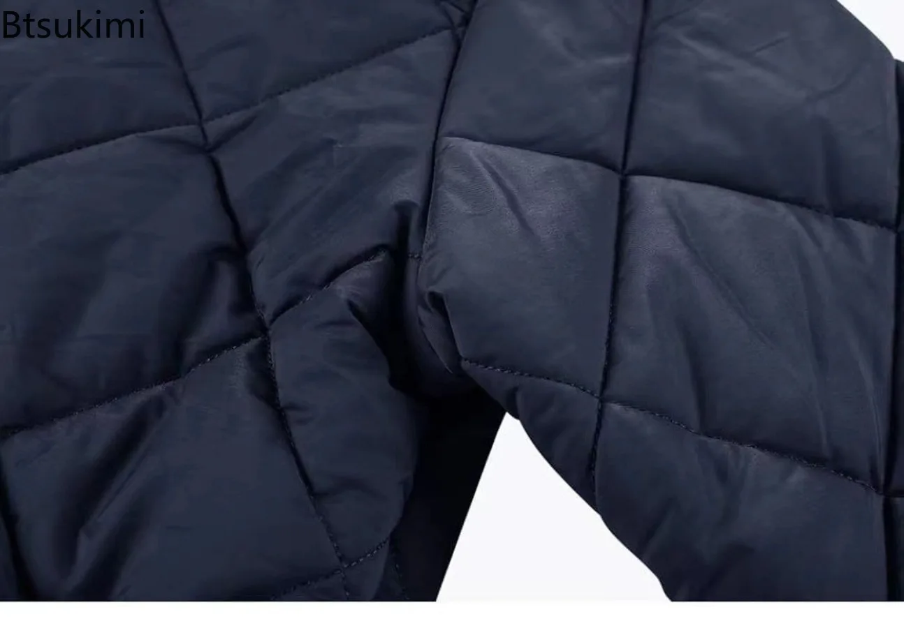 เสื้อแจ็คเก็ตฤดูหนาวแบบใหม่สำหรับผู้ชาย คอเบสบอล ผ้าตาข่าย น้ำหนักเบา สไตล์วินเทจ ลำลอง กันน้ำ กันลม อุ่น