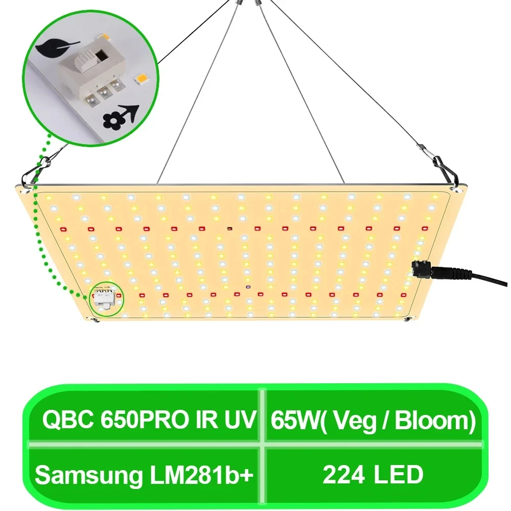 

65W Samsung LM281B Full Spectrum LED Grow Light Dimmable Ultra-thin EU Quantum Phyto Lamp for Greenhouse Hydroponic Plant Growth
