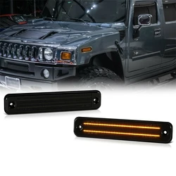 Per Hummer H2 2003-2009 luci di posizione laterali ambra a LED anteriori/posteriori lampade lente fumé/trasparente 2 pezzi